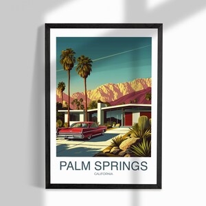 Palm Springs Print, Palm Springs California Travel Poster, Wall Art, Gift Wall Decor Travel California