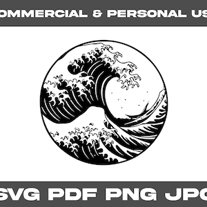 Wave svg, Ocean svg, Wave Crashing svg, Wave Circle svg, Wave logo svg, Cricut and Silhouette, Instant Download