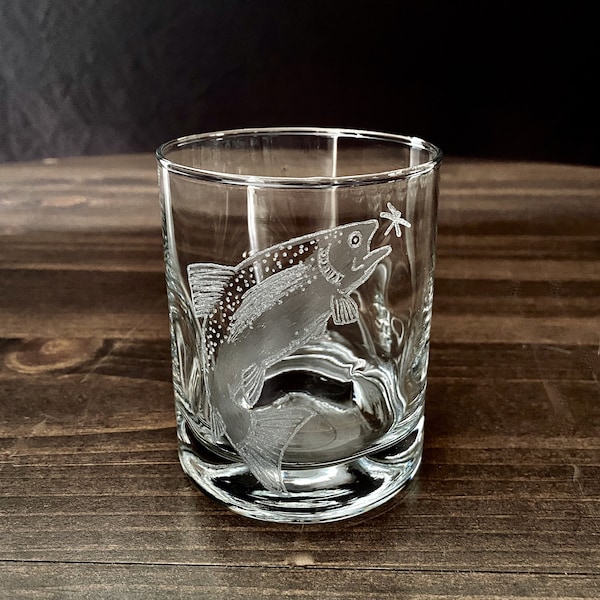 Fly Fishing Whiskey Glass Etsy