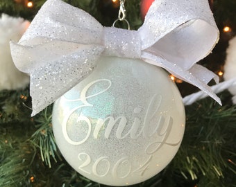 April Birthstone Personalized Ornament ~ DIAMOND