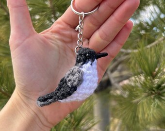 Tiny Birdies Crochet Eastern Phoebe Keychain | Crochet Bird