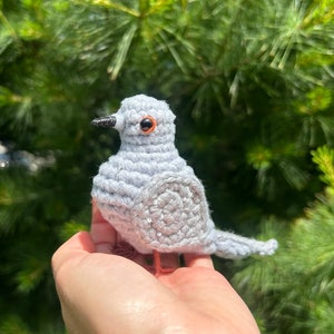 Crochet Diamond Dove | Crochet Bird Amigurumi | Diamond Dove Plush Toy Figure | Realistic Bird Figure | Physical Item