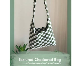 Textured Checkered Bag CROCHET PATTERN | Crochet Shoulder Bag and Purse | Instant Download | PDF | Beginner Friendly & Easy to Follow