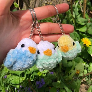 Super Soft Crochet Baby Parakeet Keychain (Wings) | Crochet Amigurumi | Plush Toy Accessory | Crochet Bird Keychain | Baby Budgie Budgerigar