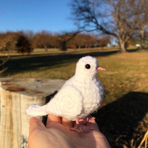 Crochet Little White Pigeon | Crochet Amigurumi | Crochet Plush Toy Figure | Realistic Bird Figure | Physical Item