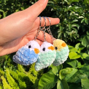Super Soft Crochet Baby Parakeet Keychain | Crochet Amigurumi | Plush Toy Accessory | Crochet Bird Keychain | Baby Budgie | Budgerigar