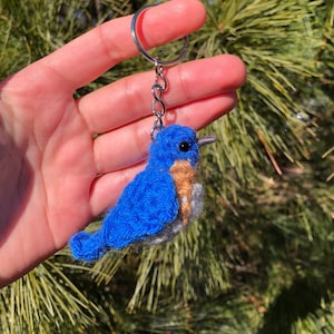 Tiny Birdies Crochet Bluebird Written Crochet Pattern Garden Birds Crochet Keychain INSTANT DOWNLOAD PDF Step-By-Step Pictures image 7