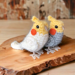 Crochet Little Cockatiels | Crochet Amigurumi | Crochet Plush Toy Figure | Realistic Bird Figure | Crochet Bird | Physical Item