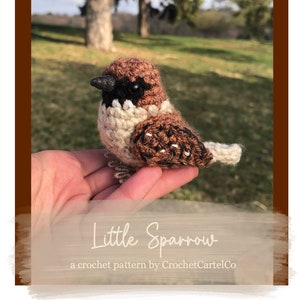 Little Sparrow Written Crochet Pattern | Realistic Garden Bird Crochet Pattern | House Sparrow | INSTANT DOWNLOAD PDF | Step-by-Step Pics