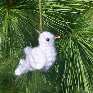 Crochet Little White Peace Dove Christmas Ornament | Dove Ornament | Crochet Amigurumi | Christmas Gift | Physical Item