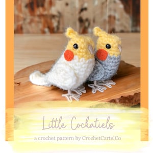 Little Cockatiels Written Crochet Pattern | Realistic Bird Crochet Pattern | Amigurumi Pattern | INSTANT DOWNLOAD PDF | Step-by-Step Pics