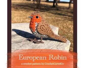 Little European Robin Written Crochet Pattern | Realistic Bird Crochet Pattern | Robin Redbreast | INSTANT DOWNLOAD PDF | Step-by-Step Pics