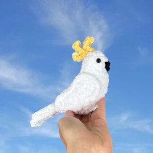 Grand cacatoès au crochet super doux | Amigurumi oiseau au crochet | Peluche douce au crochet | Peluche cacatoès | Article physique