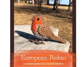Little European Robin Written Crochet Pattern | Realistic Bird Crochet Pattern | Robin Redbreast | INSTANT DOWNLOAD PDF | Step-by-Step Pics