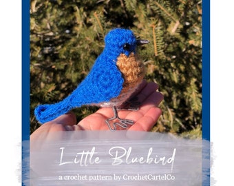 Little Bluebird Written Crochet Pattern | Realistic Bird Crochet Pattern | Eastern Bluebird | INSTANT DOWNLOAD PDF | Step-by-Step Pictures