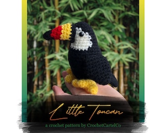Little Toucan Written Crochet Pattern | Realistic Bird Crochet Pattern | Tropical Bird | INSTANT DOWNLOAD PDF | Step-by-Step Pictures