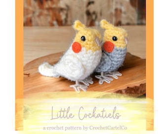☆まめひこ☆オカメインコあみぐるみバッグチャーム5点セット 受注製作》ハンドメイド☆あみぐるみ 豆オカメインコ （ルチノー