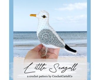 Little Seagull Written Crochet Pattern | Realistic Crochet Amigurumi Bird Pattern | Beach Bird | INSTANT DOWNLOAD PDF | Step-by-Step Pics