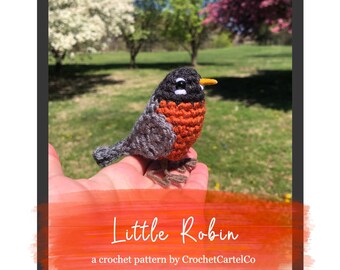 Little Robin Written Crochet Pattern | Realistic Garden Bird Crochet Pattern | American Robin | INSTANT DOWNLOAD PDF | Step-by-Step Pics