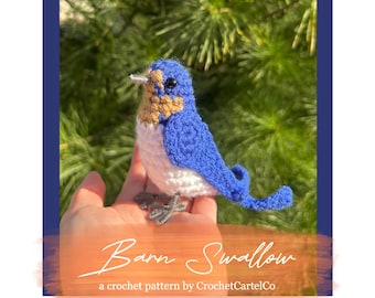 Barn Swallow Written Crochet Pattern | Realistic Bird Crochet Pattern | Bird Amigurumi Pattern | INSTANT DOWNLOAD PDF | Step-by-Step Pics