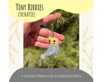 Tiny Birdies Crochet Cockatiel Written Crochet Pattern | Cockatiel Keychain Crochet Amigurumi | INSTANT DOWNLOAD PDF | Step-By-Step Pics