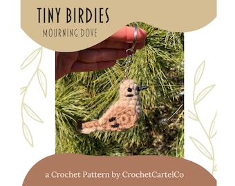 Tiny Birdies Crochet Colombe de deuil Motif de crochet écrit | Oiseau de jardin | Porte-clés au crochet | TÉLÉCHARGEMENT INSTANTANÉ | PDF | Images étape par étape