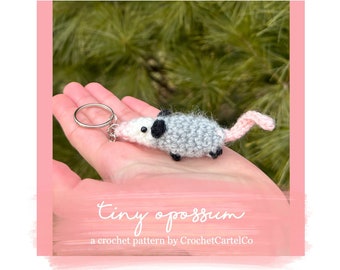 Tiny Opossum Keychain Written Crochet Pattern | Realistic Opossum Crochet Pattern | INSTANT DOWNLOAD PDF | Step-by-Step + Pictures