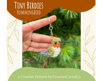 Tiny Birdies Crochet Hummingbird Written Crochet Pattern | Garden Bird | Crochet Keychain | INSTANT DOWNLOAD | PDF | Step-By-Step Pictures