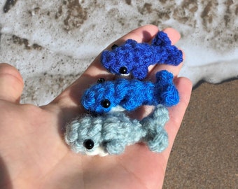 Crochet Tiny Pocket Whales | Crochet Whale Keychain | Ocean Crochet Amigurumi Plush | Pocket Animal | Sea Animal Crochet Plush Toy Figure