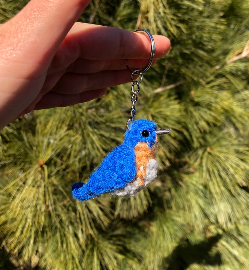 Tiny Birdies Crochet Bluebird Written Crochet Pattern Garden Birds Crochet Keychain INSTANT DOWNLOAD PDF Step-By-Step Pictures image 5