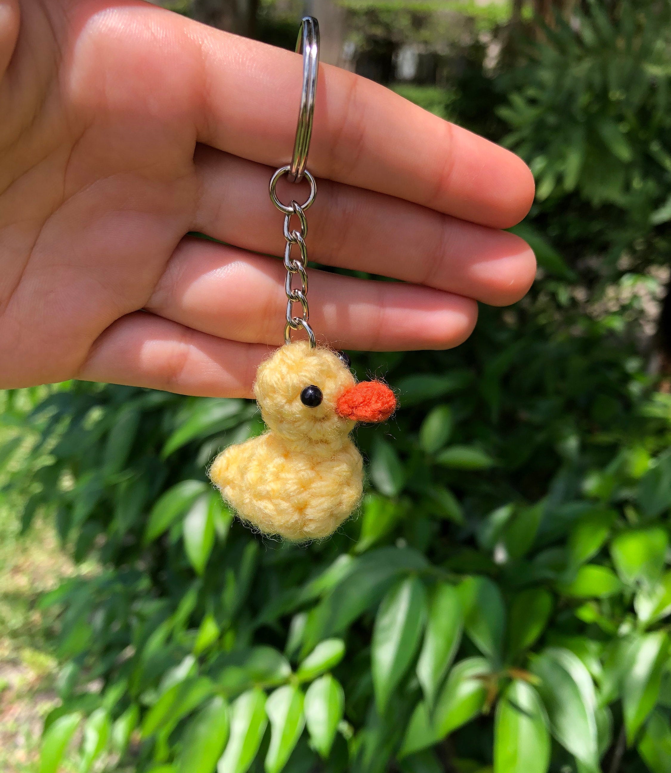 Crochet Baby Duckling Keychain Yellow Rubber Duck Crochet Etsy