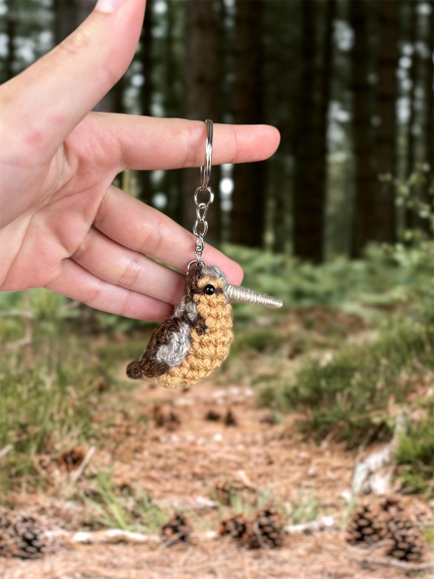 Tiny Birdies Crochet Woodcock Keychain | Crochet Woodcock Keychain