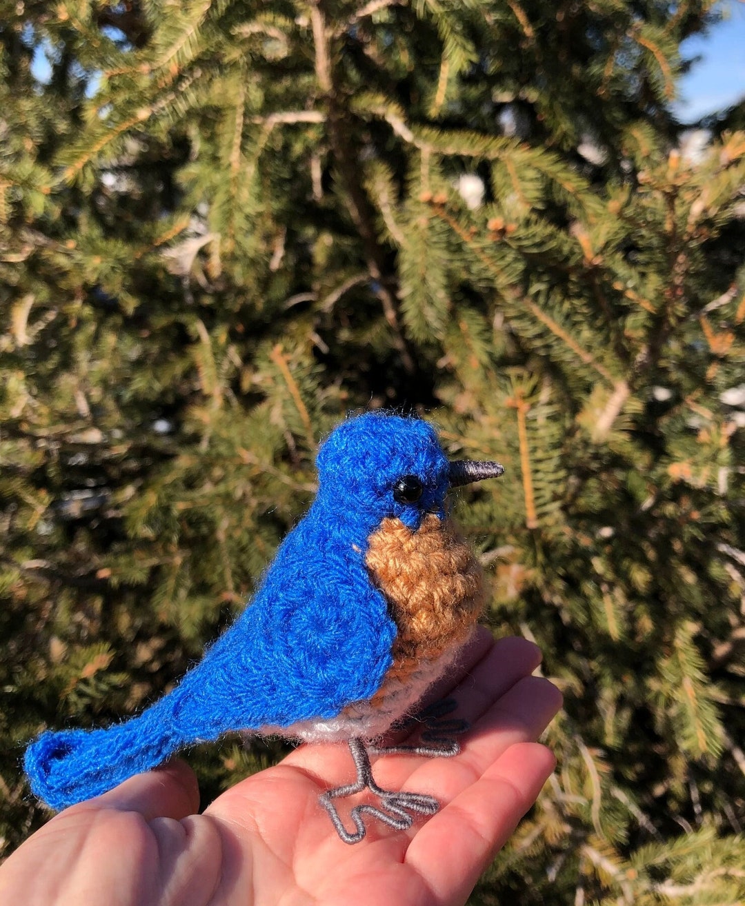Crochet Little Bluebird Crochet Amigurumi Eastern Bluebird Garden Bird ...