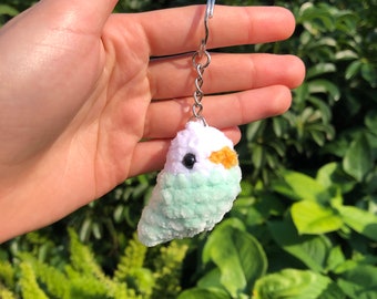 超ソフトなかぎ針編みのベビーインコキーホルダー | かぎ針編みの