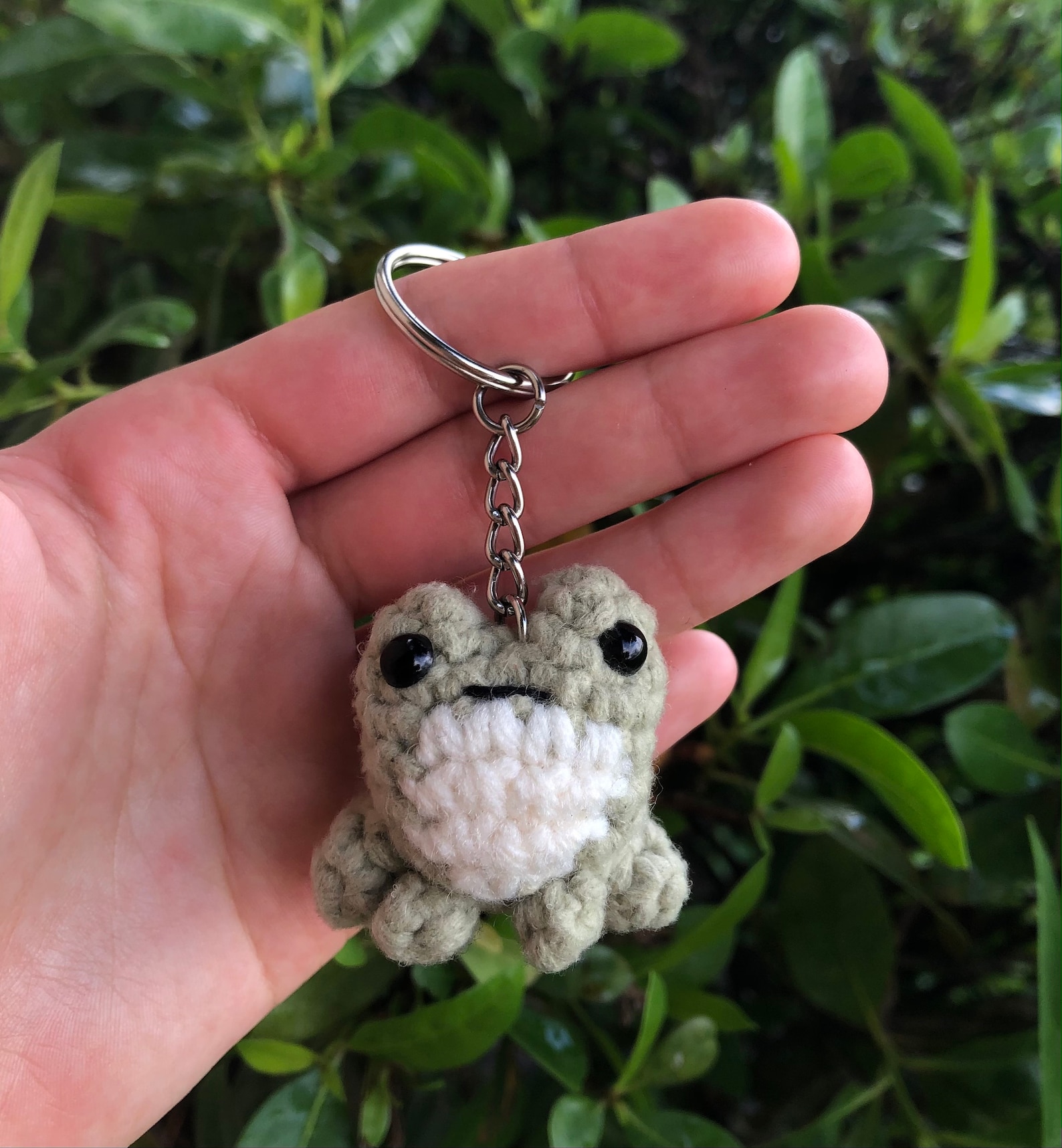 Cute Little Crochet Frog Keychain Green Frog Plush Amigurumi | Etsy