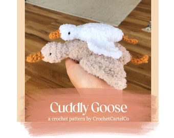 Superzacht, knuffelig, met gans geschreven haakpatroon | Zacht knuffelpatroon gans | Gansamigurumi | DIRECTE DOWNLOAD PDF | Stapsgewijze foto's