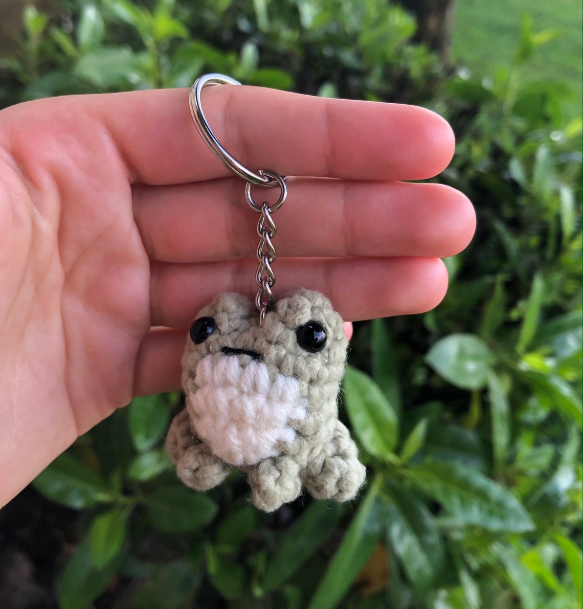 Cute Little Crochet Frog Keychain Green Frog Plush Amigurumi | Etsy