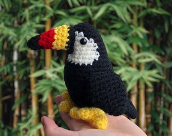 Crochet Little Toucan | Crochet Amigurumi | Crochet Plush Toy | Realistic Bird Figure | Nature Gift | Physical Item | ONLY ONE AVAILABLE