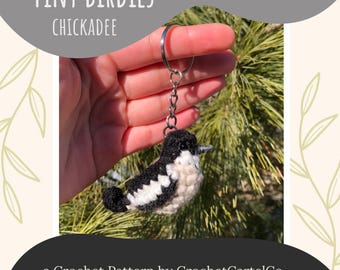 Tiny Birdies Crochet Chickadee Written Crochet Pattern | Garden Birds | Crochet Keychain | INSTANT DOWNLOAD | PDF | Step-By-Step Pictures