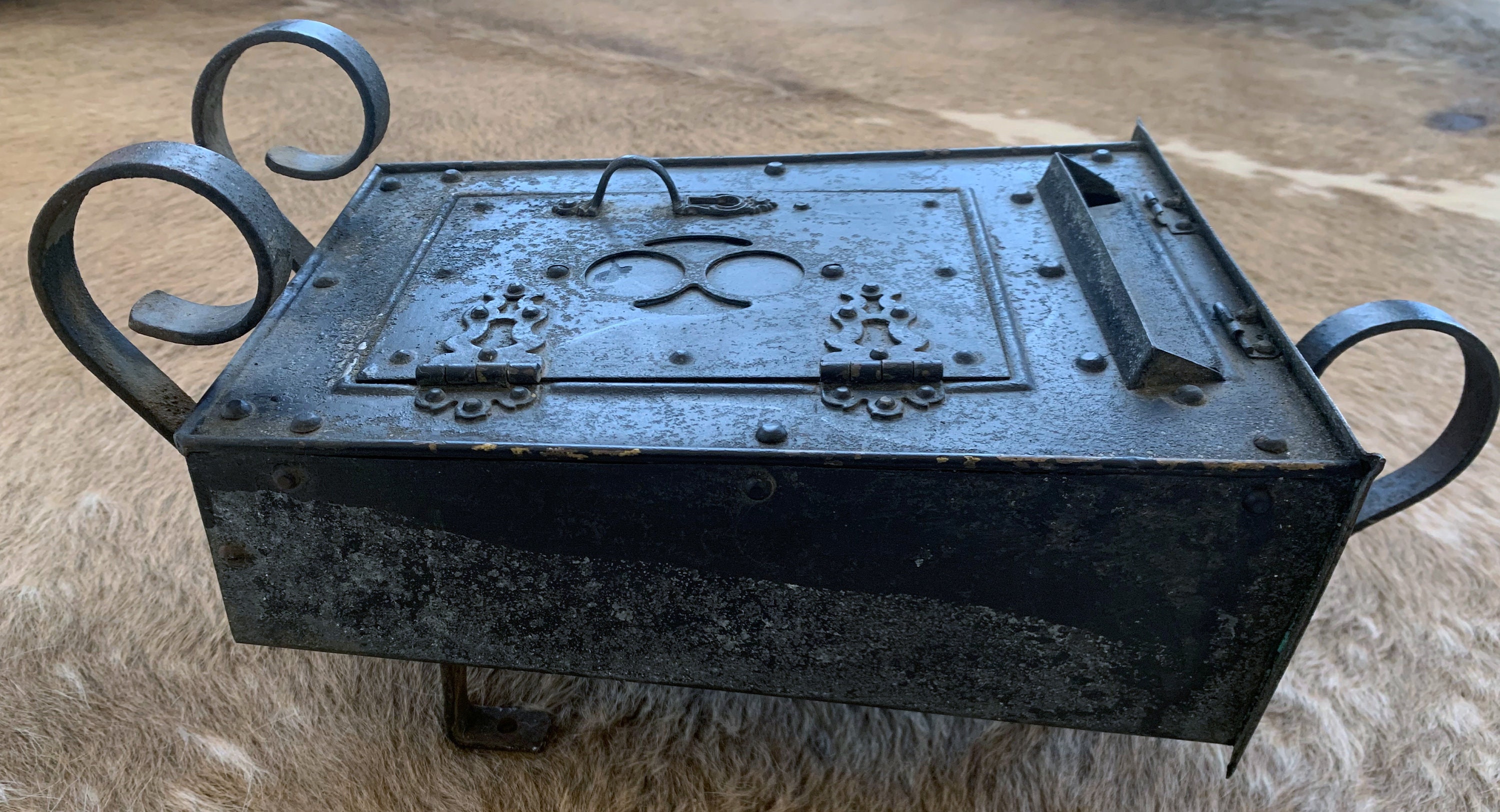 Vintage FRENCH MAILBOX Antique Ornate Black Painted Wrought Etsy