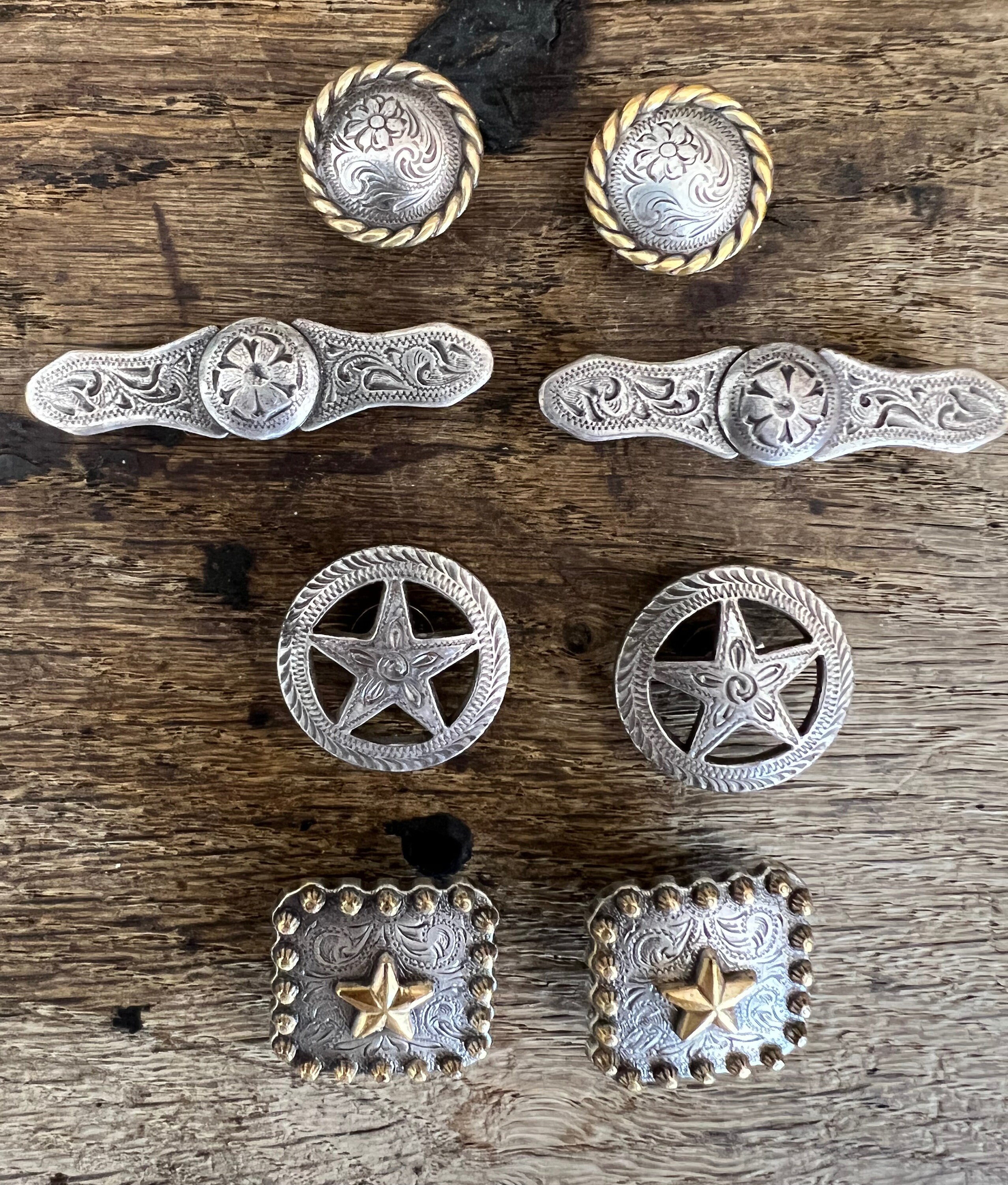 Lot of 4 New Mexico State Conchos with Screws 