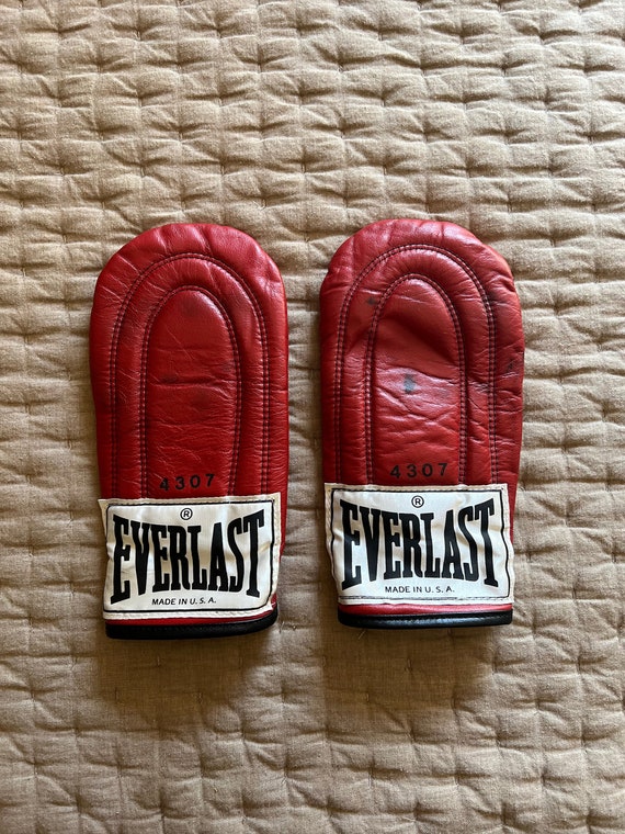 Vintage EVERLAST Weighted BOXING GLOVES Red Leather 4307 Etsy