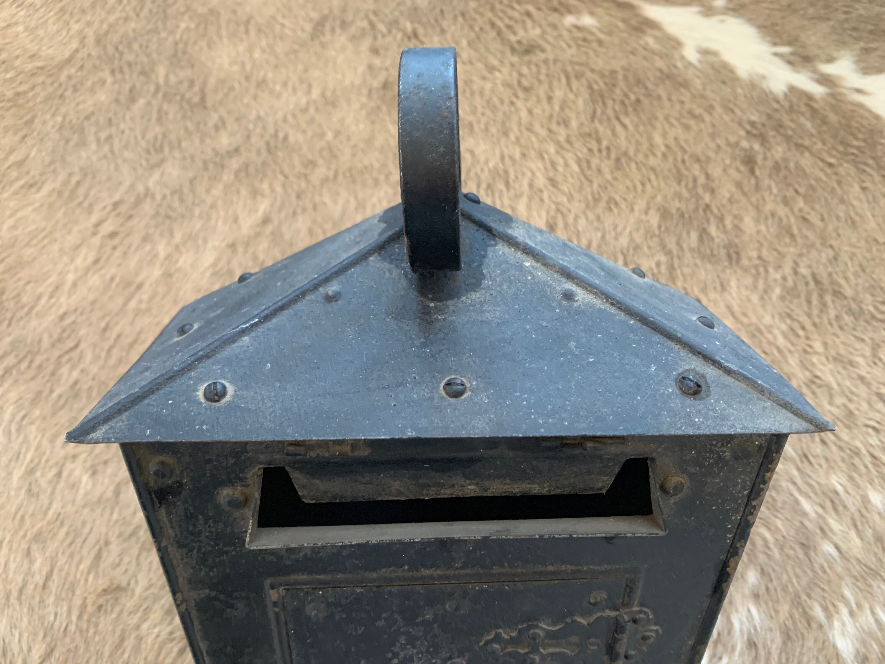 Vintage FRENCH MAILBOX Antique Ornate Black Painted Wrought Etsy