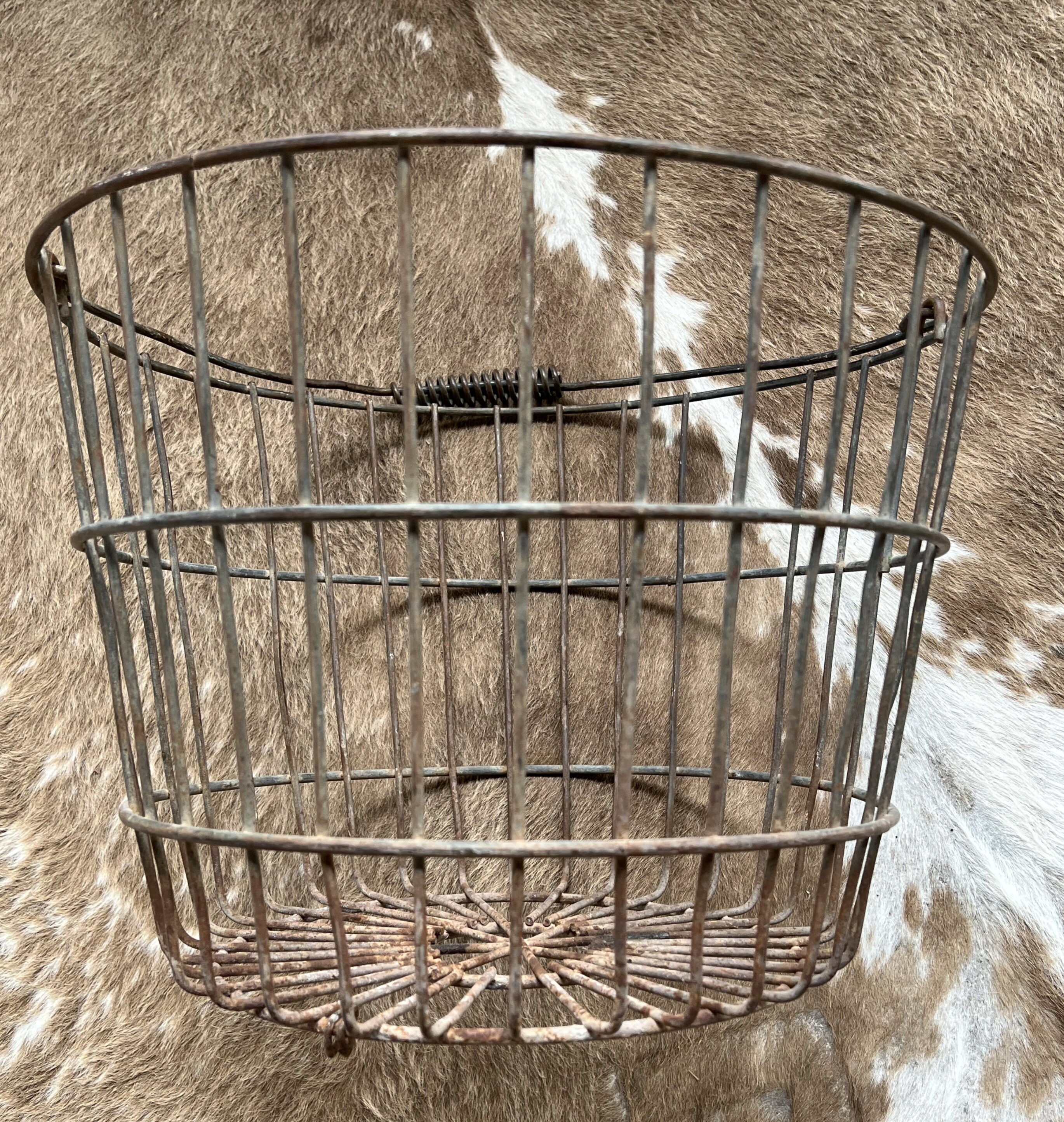 Vintage Wire Gathering Basket BIG Fruit Vegetable Etsy