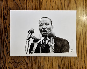 Original Ink Drawing - Martin Luther King Jr. Speech