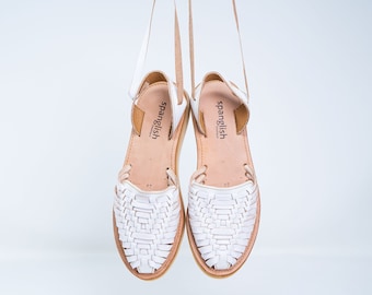 White Huaraches Women,Huaraches Sandals,Womens Huaraches,Mexican Huaraches,Natural Leather Shoes,handmade shoes,Mexican Indigenous