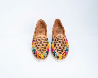 Rainbow Women Shoes,Handmade leather Sandals,women casual shoes,Flat Shoes for Women,Brown Shoes Women,All Leather Sandals,Huaraches,Sandals