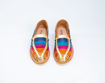Rainbow Women Shoes,Handmade leather Sandals,women casual shoes,Flat Shoes for Women,Brown Shoes Women,All Leather Sandals,Huaraches,Sandals