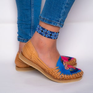 Peyote Beaded Anklet,Peyote Bead Pattern, Light Blue Sapphire,Handmade Anklet,Peyote Stitch Pattern,Mexican Jewelry,Peyote Jewerly, Anklet