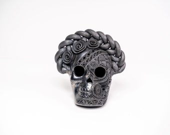 Frida Khalo,Frida Kahlo,Catrina Costume,Goth Decor, Skull Mask, Carved Skull, Skull Decor,Beautiful Pottery, Mexican Pottery,Frida Kalho
